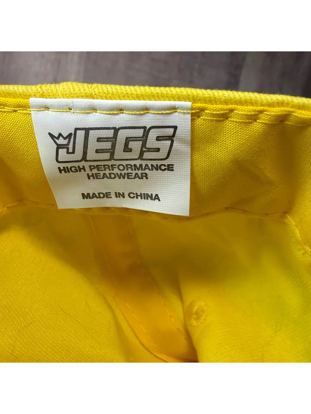 JEGS High Performance Parts Jegs.Com Hat Black & Yellow Hook & Loop Cap NEW